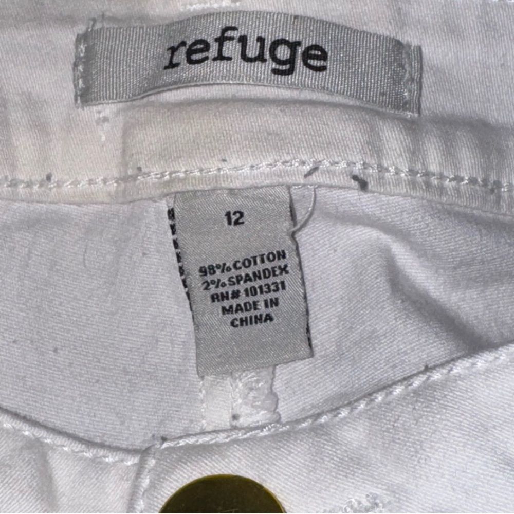 Refuge Solid White Skinny Jeans Classic Stretch Denim Pants Casual size 12 - Picture 9 of 10